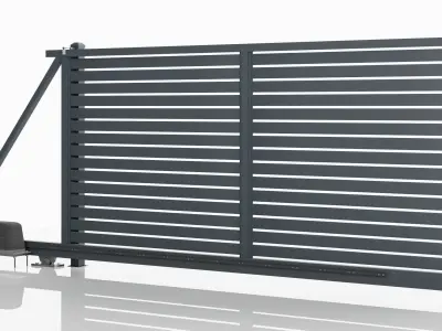 Aluminum Electric Sliding Gate - Model 2 - 10cm - 3D model