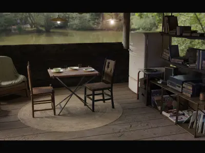 Lake Wood House Assets Pack1 Low-poly 3D model