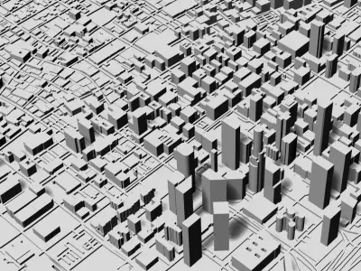3D Los Angeles 3D Map city Art Landmark Los Angeles Skyline  3D print model