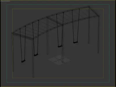 Modern Shaded Swing Structure for Parks and Playgrounds 3D model