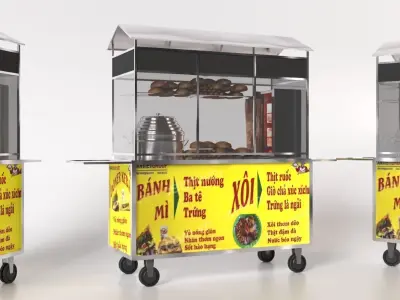 Doner Kebab Street Food Cart  Realistic 3D Model 3D model