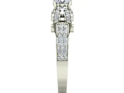 Solitaire Engagement Women Wedding Engagement RingWomen Ring 3D print model