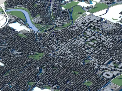 Cityscape Ann Arbor Washtenaw County Michigan United States 3D model