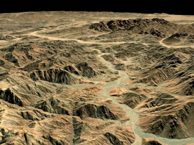 Mecca and the Red Sea coast of Saudi Arabia - tile n24 e38 3D model