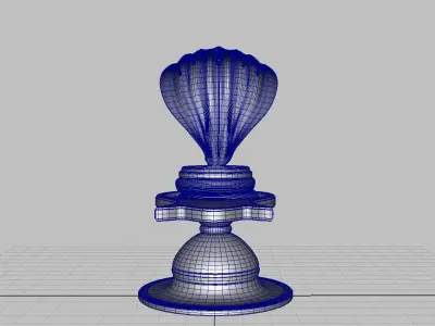 oil lamp peacock 3D model purchase