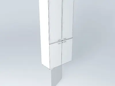 HIGH CABINET with WOOD 26 ALUM. FRAME GLASS DOORS 900x450x2090mm Free 3D model