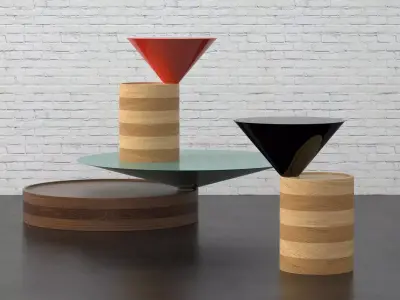 Laurel side table tops 3D model