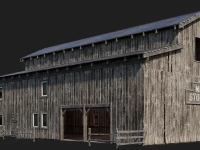 61-62-63-64  - Farm Buildings 4K PBR GameReady Low-poly 3D model
