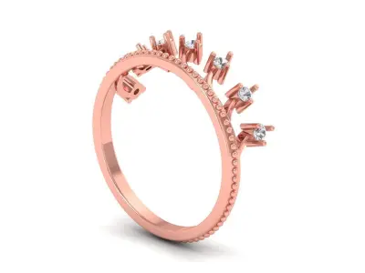 Solitaire Wedding Engagement Women Light Weight Rings 3D print model 7