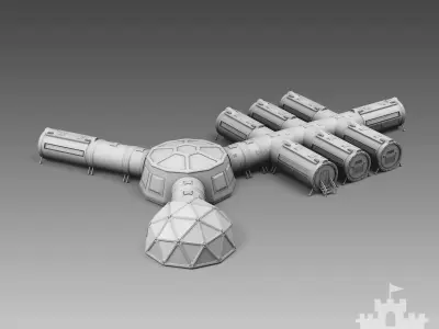 Martian modular base 3D print model