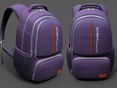 Backpack spot Generic human military fantasy scifi cloth  Low-poly 3D model