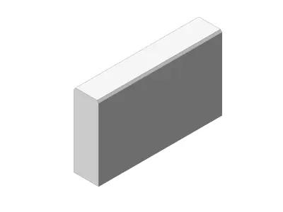 Concrete Curb 50 30 10 Half Length Border Stone 3D model