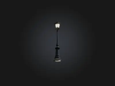 Realistic Street Lamp Model Low-poly 3D model