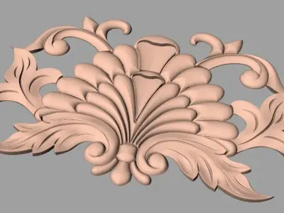 Door decorative flower 3D STL model used for CNC router E010 3D model