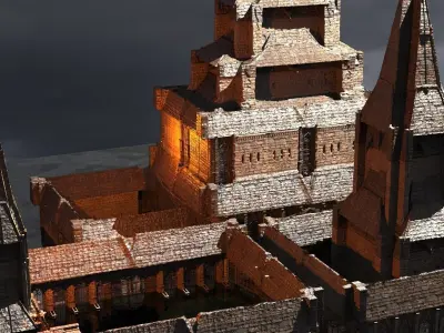 Lizard Cult Cathedral Kitbash 2 3D model