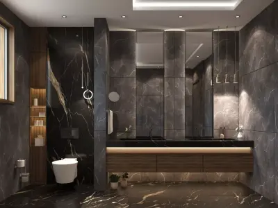 Modern Bathroom scene 3D model