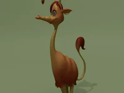 Cartoon Alien Lama Jessica 3D model