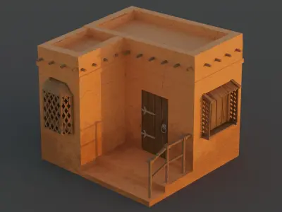 Middle East Town Buildings Collection Low-poly 3D model