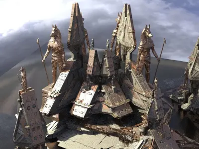 Anubis Returns pyramid tower Kit bash  3D model