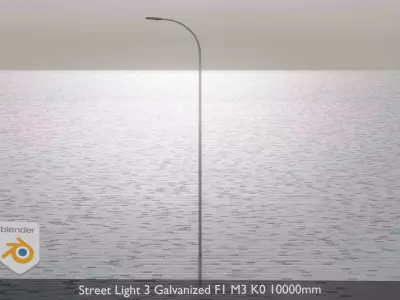 Street Light 3 Galvanized F1 M3 K0 10000mm Low-poly 3D model