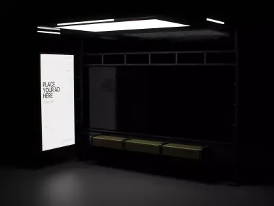 Bus Stop Type A Low-poly 3D model