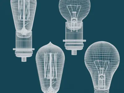 Clear Light Bulbs 3D model