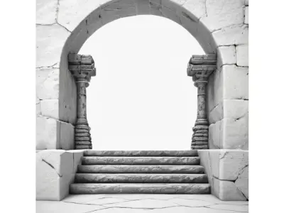 Fantasy Dungeon Stone Staircase for 3D print 3D model