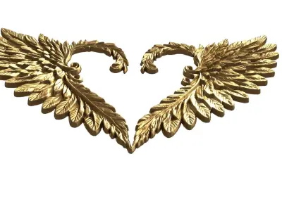 Wings Printable carved decor 16 3D print model