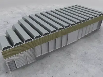 LFMN Hangar 1 Low-poly 3D model