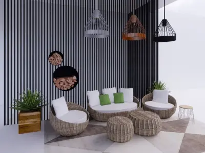 living room 3 interior 3D model