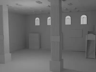 Mosque Interior No Material 3D model