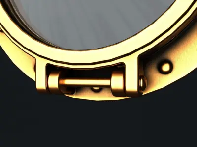 Porthole two golden portholes 3D model