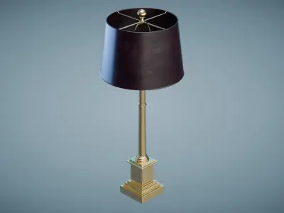 Brass Table Lamp Low-poly 3D model