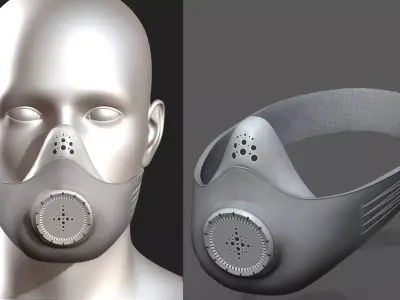 Gas mask protection futuristic fantasy  Low-poly 3D model
