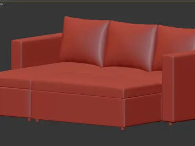 Sacramento Sofa Bed Chaise Reversible Grey 3D model