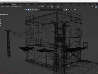 Markets Low-poly 3D model