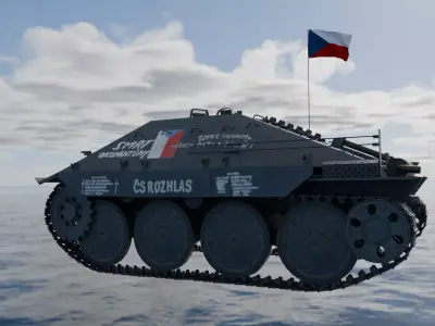 Jagdpanzer 38 Hetzer Prague 1945   3D model