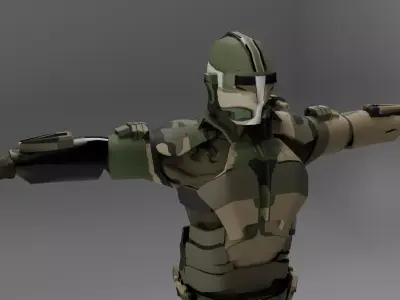 Modern Soldier Low-poly 3D model buy