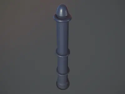 Barrier Bollard pack 5 Blue v1 Low-poly 3D model