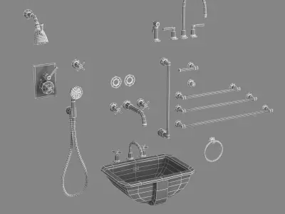 Lefroy Brooks Bath Furniture set 3D model