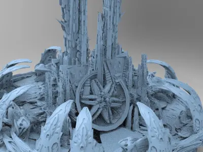 Sci Fi Wraith Satellite City 2 3D model