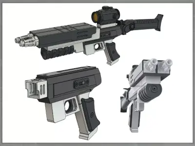 Major West Assembling Pistol Rifle Lost in Space 1998 3D print model