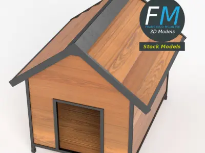 Doghouse wooden dog house 3D model