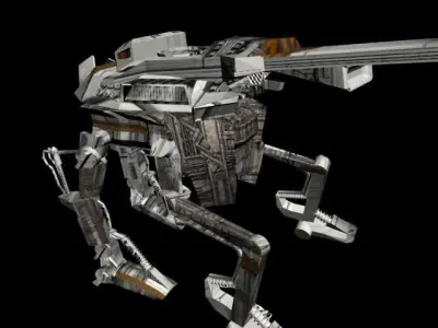 sci-fi Planet Robot Tank D-575 Low-poly 3D model