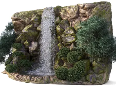 Natural waterfall  3D model