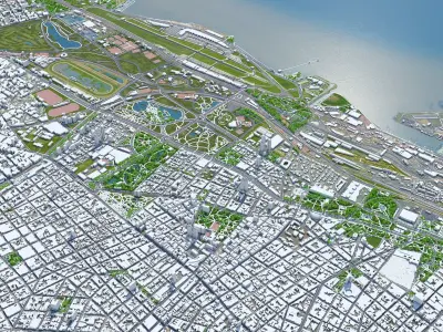 Buenos Aires City 40km Low-poly 3D model