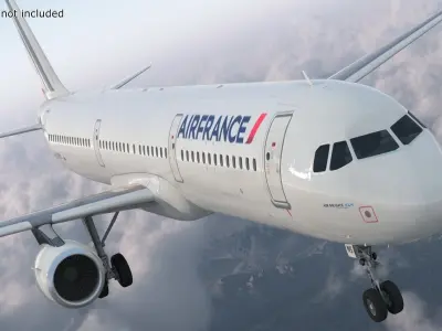  Air France Airbus A321 with Interior and Doors Rigged for Maya 