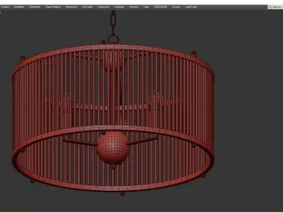 Gorden Gold Chandelier Low-poly 3D model