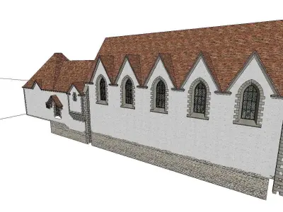 Architecture-Religion-God-Culture-Temple-0247 church with sta... 3D model