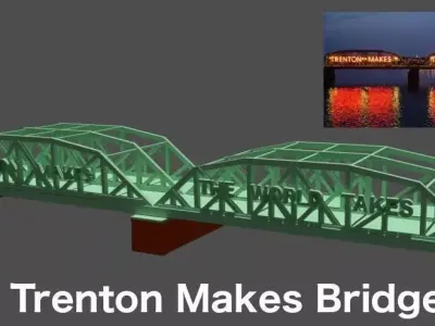 Lower Trenton Toll Supported Bridge - Trenton Makes Bridge Free 3D model